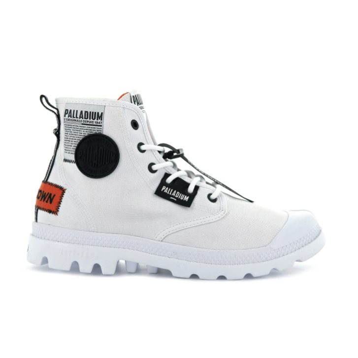 Palladium Pampa Lite Overlab Men\'s Boots White | UK P957-VPA